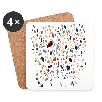 Dot Pattern - Mosaic Organic - Coasters (set of 4) - white - Front