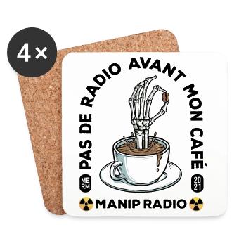 Pas de radio avant mon café Manip radio Radiologie - Dessous de verre (lot de 4) - blanc - Devant
