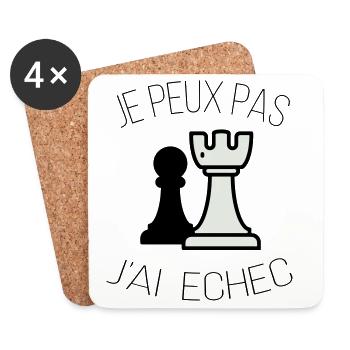 je peux pas j ai echec - Dessous de verre (lot de 4) - blanc - Devant
