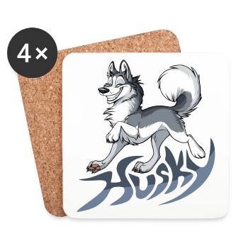 Musky Husky - Untersetzer (4er-Set) - Weiß - Vorne