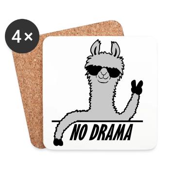 No Drama Lama - Untersetzer (4er-Set) - Weiß - Vorne