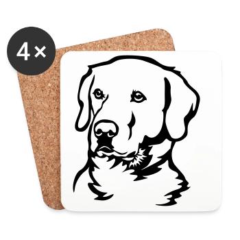Labrador Head - Coasters (set of 4) - white - Front