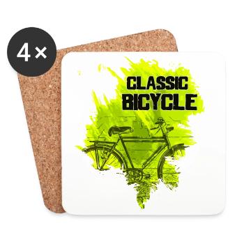 Classic Bicycle Bicycle Cycling - Coasters (set of 4) - white - Front
