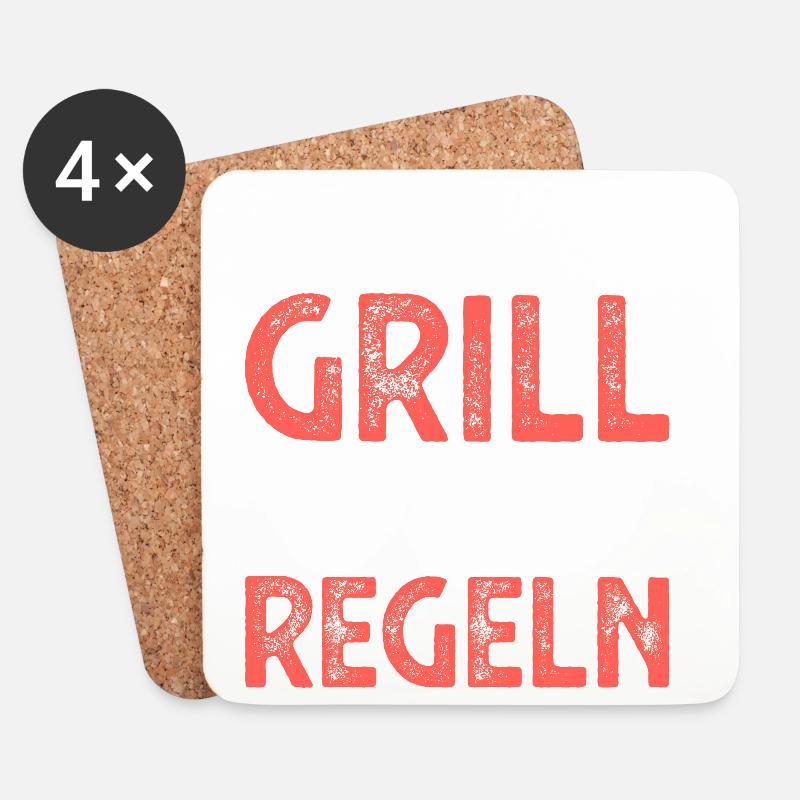 Grill Grillen - Untersetzer (4er-Set) - Weiß
