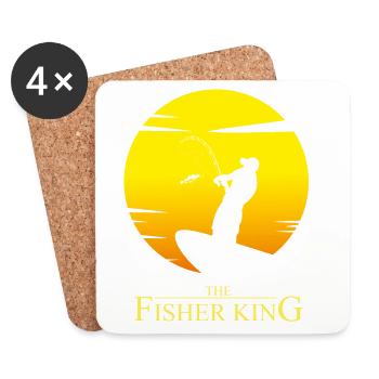 The Fisher King - Humour parodie pêche - Dessous de verre (lot de 4) - blanc - Devant