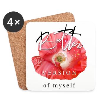 Better version of myself inspirational quote - Coasters (set of 4) - white - Front