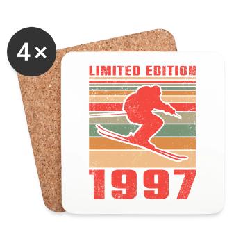 Skifahrer Skifahrerin Ski Geburtstag 1997 - Untersetzer (4er-Set) - Weiß - Vorne