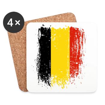 Brushed Belgian Flag Stripes - Coasters (set of 4) - white - Front