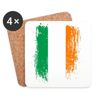 Irish Tricolor Distressed Flag - Coasters (set of 4) - white - Front