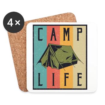 Vie au camp - Dessous de verre (lot de 4) - blanc - Devant