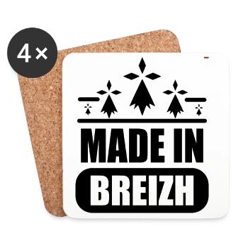 Made in BREIZH - Dessous de verre (lot de 4) - blanc - Devant
