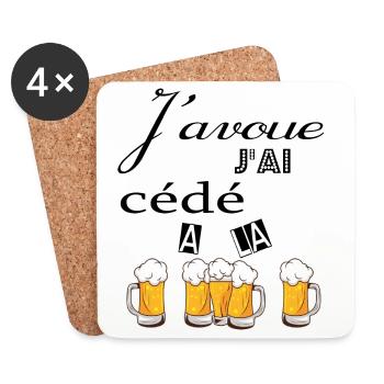 J''ai cédé à la pression - Dessous de verre (lot de 4) - blanc - Devant