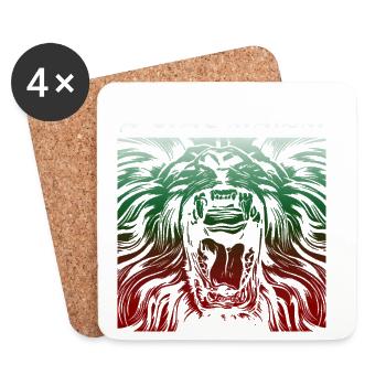 BG BULGARIA Lion Football Bulgarie Lion Armoiries - Dessous de verre (lot de 4) - blanc - Devant