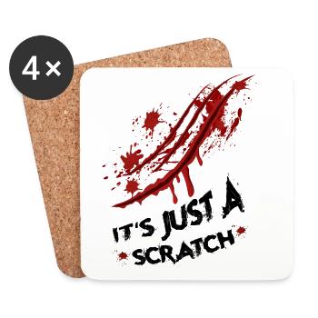 Just a scratch - Coasters (set of 4) - white - Front