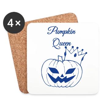 Reine de la citrouille - Dessous de verre (lot de 4) - blanc - Devant