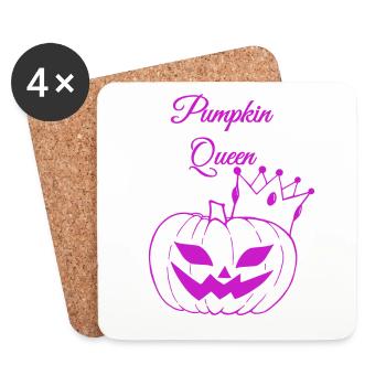 Pumpkin Königin Halloween Design - Untersetzer (4er-Set) - Weiß - Vorne