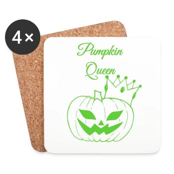 Citrouille Reine Halloween Design - Dessous de verre (lot de 4) - blanc - Devant