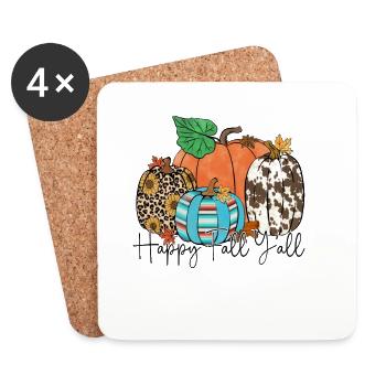 Joyeux automne à tous - Dessous de verre (lot de 4) - blanc - Devant