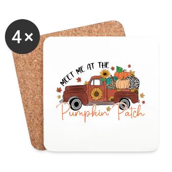 Rencontrez-moi à Pumpkin Patch - Dessous de verre (lot de 4) - blanc - Devant