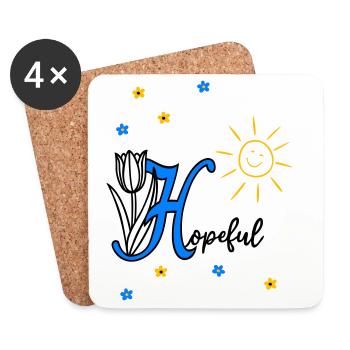 Hopeful, Christian - Coasters (set of 4) - white - Front