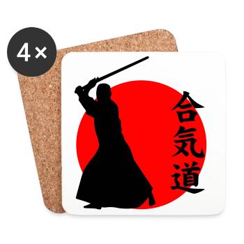 Aikido - Untersetzer (4er-Set) - Weiß - Vorne