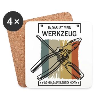 Mein Werkzeug Verleihe ich nicht ! - Untersetzer (4er-Set) - Weiß - Vorne