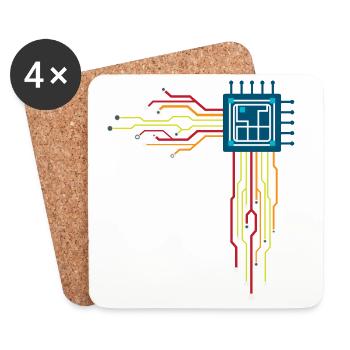 Computer chip - Creative illustration - Coasters (set of 4) - white - Front