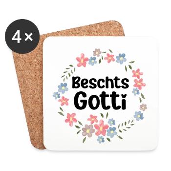Beschts Gotti Taufpatin Schweiz Patentante - Untersetzer (4er-Set) - Weiß - Vorne