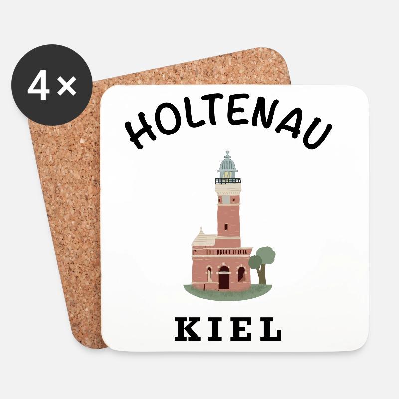 Kiel Holtenau Leuchtturm, deutsche Ostsee - Untersetzer (4er-Set) - Weiß