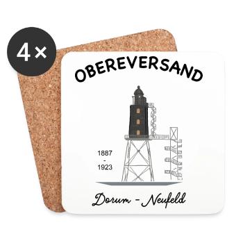 Phare d'Obereversand, Dorum-Neufeld, Mer du Nord - Dessous de verre (lot de 4) - blanc - Devant