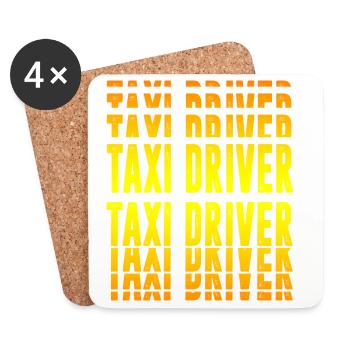 Design de chauffeur de taxi - Dessous de verre (lot de 4) - blanc - Devant