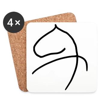 Pferd - Untersetzer (4er-Set) - Weiß - Vorne