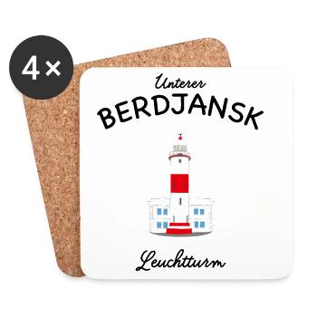 Asowsches Meer, Unterer Berdjansk Leuchtturm, UKR - Untersetzer (4er-Set) - Weiß - Vorne