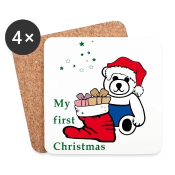 my first christmas - Coasters (set of 4) - white - Front