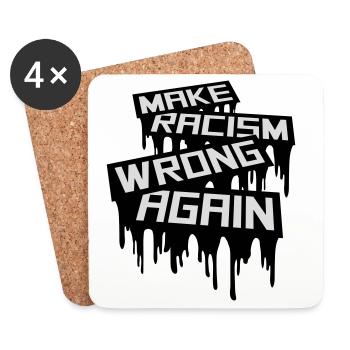Rendre le racisme répréhensible - Dessous de verre (lot de 4) - blanc - Devant