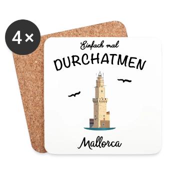 Mallorca, Einfach mal Durchatmen - Untersetzer (4er-Set) - Weiß - Vorne