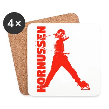 Hornussen - Untersetzer (4er-Set) - Weiß - Vorne