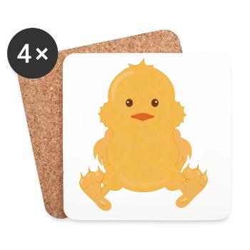 Oh how sweet! A newly hatched chick - Coasters (set of 4) - white - Front