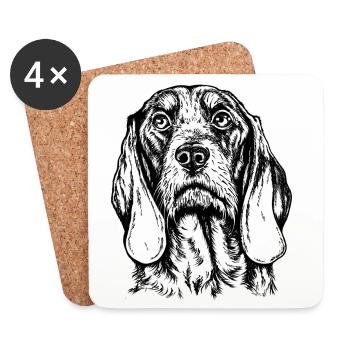 Swiss Hound Portrait - Coasters (set of 4) - white - Front