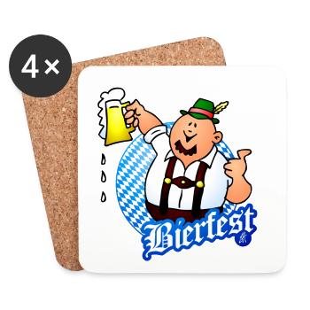 Bierfest Traditionelles Bierfest-Design - Untersetzer (4er-Set) - Weiß - Vorne