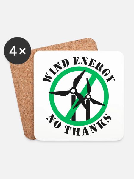 Windenergie Nein Danke - Untersetzer (4er-Set) - Weiß