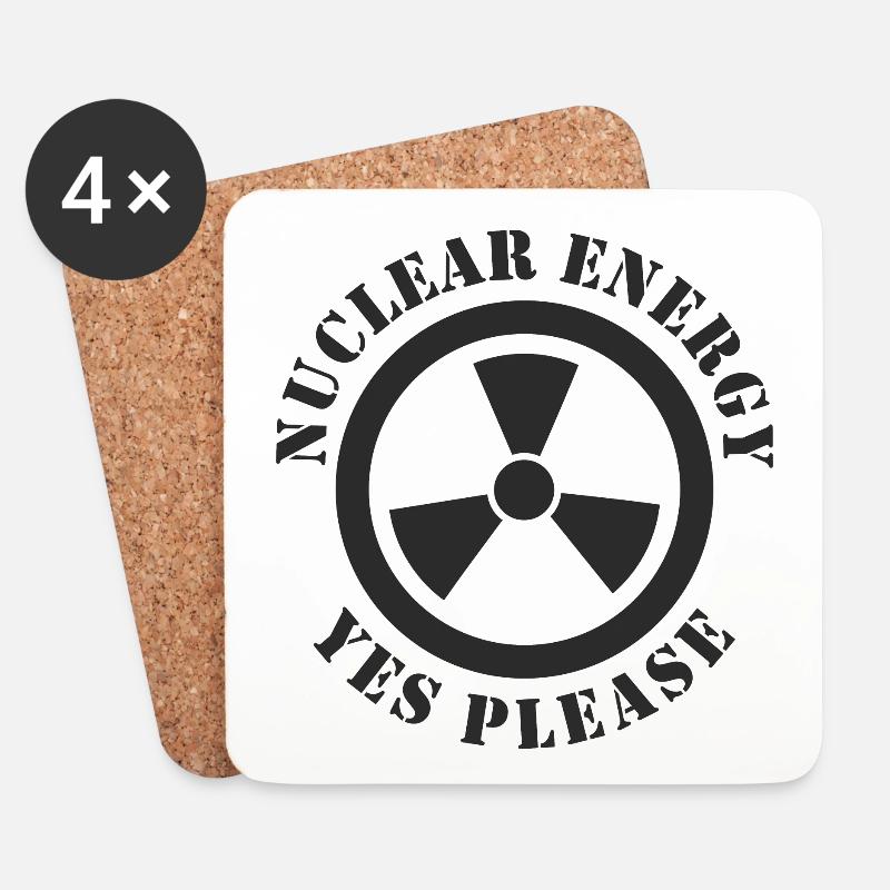 Kernenergie, Ja bitte, Atomkraft - Untersetzer (4er-Set) - Weiß