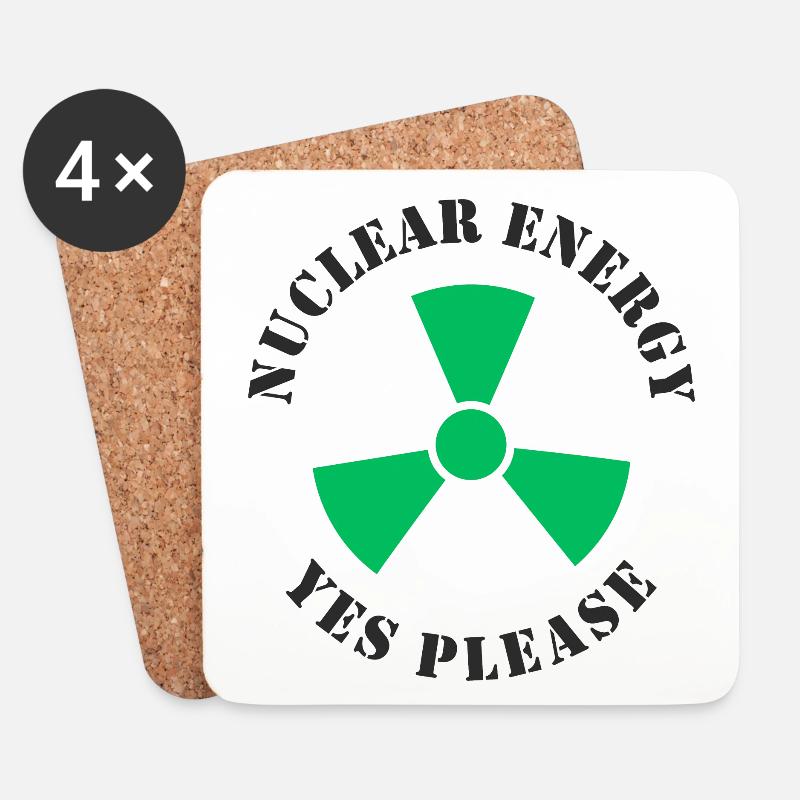 Kernenergie, Ja bitte, Atomkraft - Untersetzer (4er-Set) - Weiß