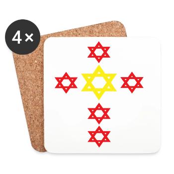Judéo-chrétien - Dessous de verre (lot de 4) - blanc - Devant
