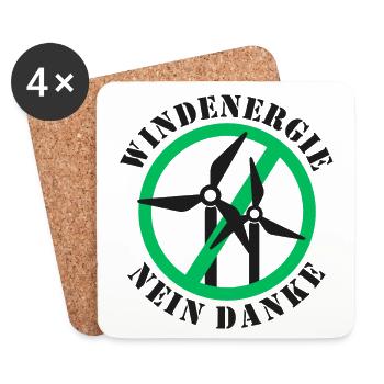Windenergie Nein Danke - Untersetzer (4er-Set) - Weiß - Vorne