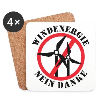 Windenergie Nein Danke - Untersetzer (4er-Set) - Weiß - Vorne