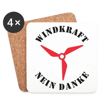 Windkraft Nein Danke - Untersetzer (4er-Set) - Weiß - Vorne