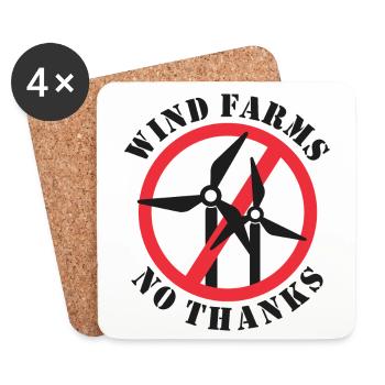 Wind Farms No Thanks - Coasters (set of 4) - white - Front