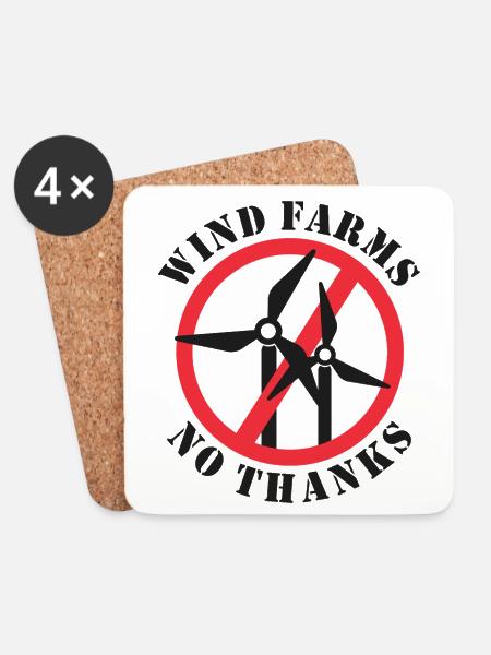 Windparks Nein Danke - Untersetzer (4er-Set) - Weiß