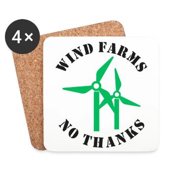 Wind Farms No Thanks - Coasters (set of 4) - white - Front